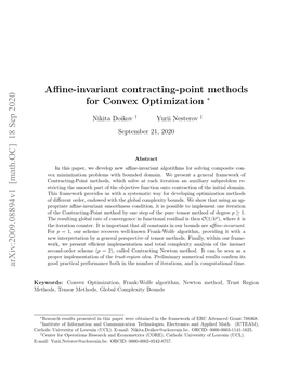 Affine-Invariant Contracting-Point Methods for Convex Optimization