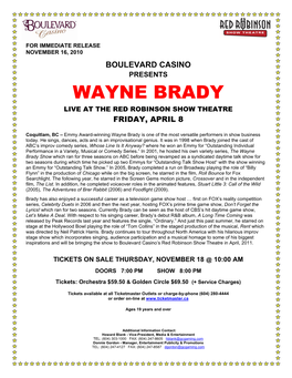 Wayne Brady Live at the Red Robinson Show Theatre