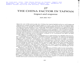 27 the China Factor in Taiwan