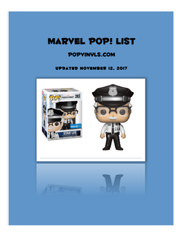 Marvel Pop! List Popvinyls.Com