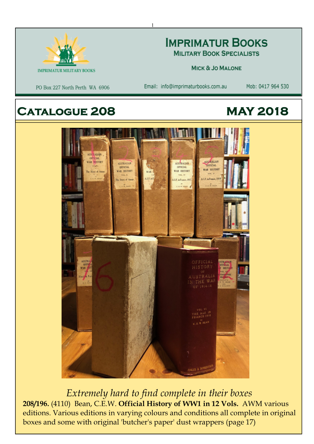 Catalogue 208 MAY 2018