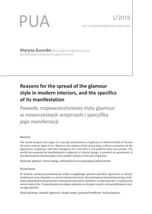 Reasons for the Spread of the Glamour Style in Modern Interiors, and The