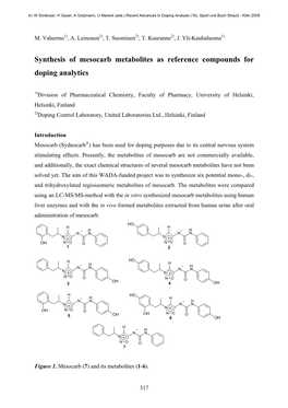 Synthesis of Mesocarb Metabolites As Reference Compounds for Doping Analytics