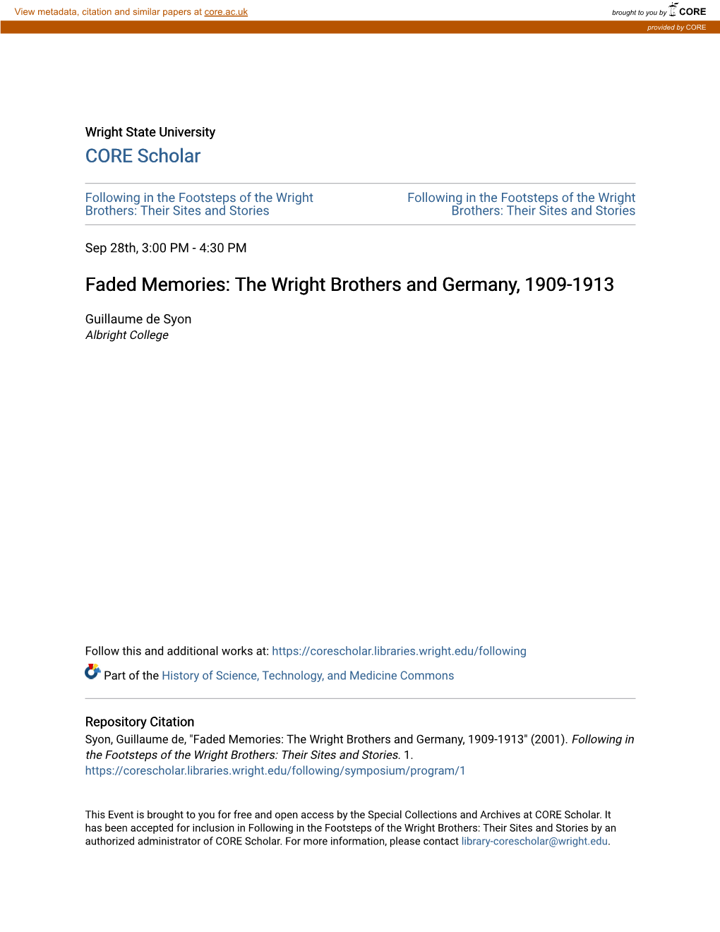 The Wright Brothers and Germany, 1909-1913