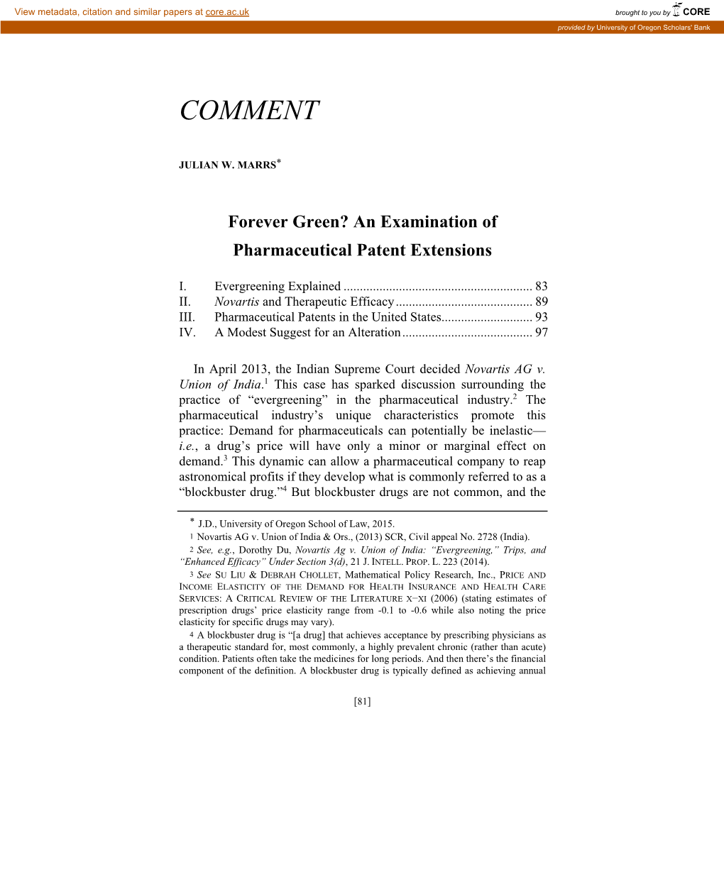 An Examination of Pharmaceutical Patent Extensions