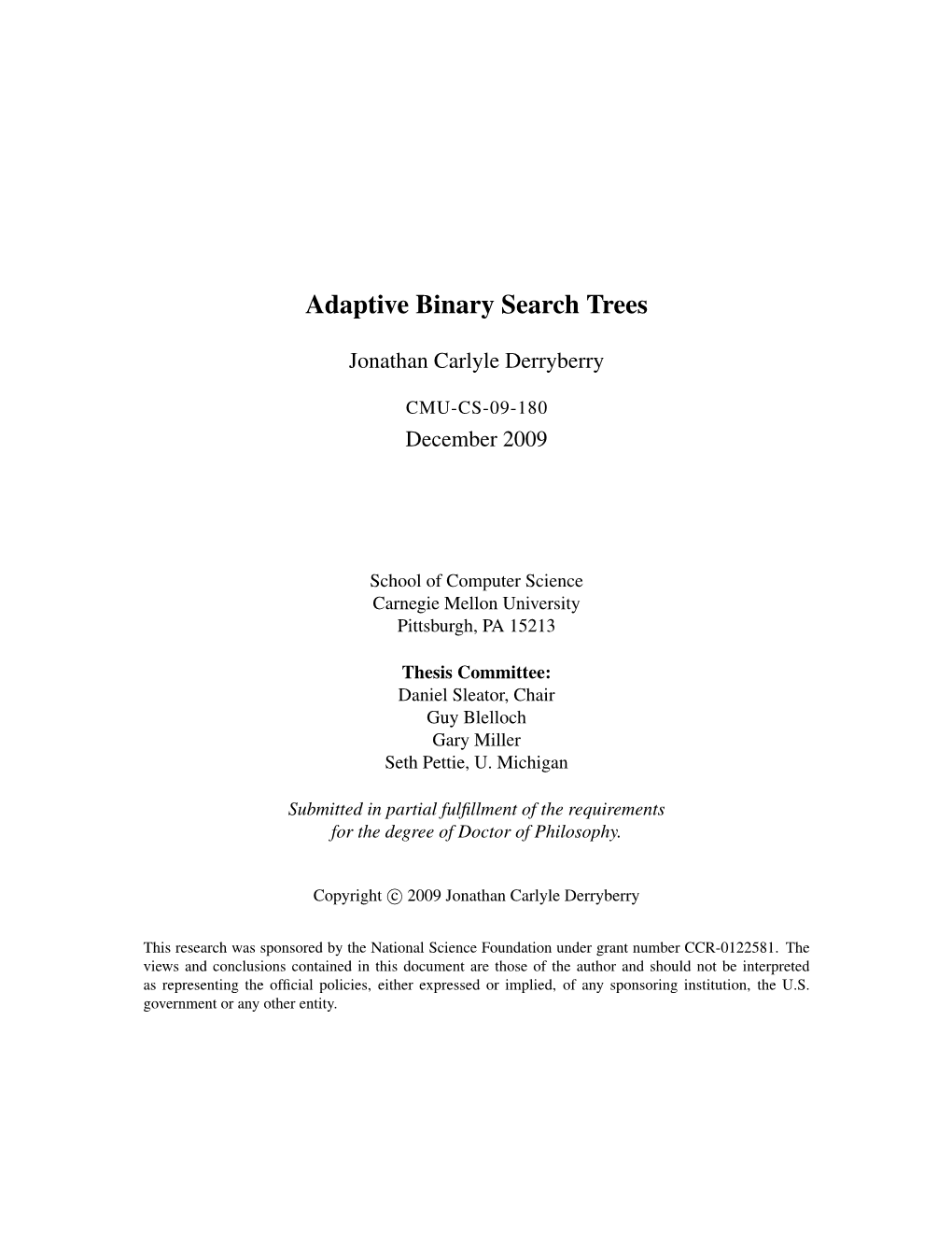 Adaptive Binary Search Trees