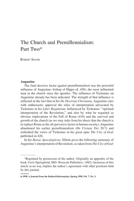 The Church and Premillennialism Part 2