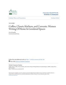 Coffins, Closets, Kitchens, and Convents: Women Writing of Home in Gendered Spaces" (2009)