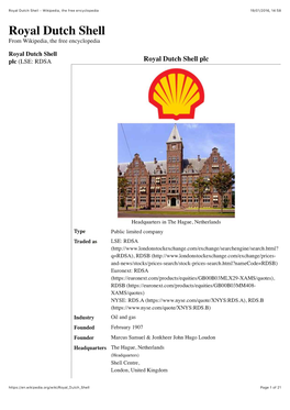Royal Dutch Shell Plc .Com