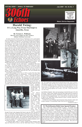 Harold Twing: It’S a Long Way from Thurleigh to Amarillo, Texas