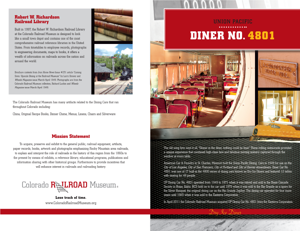 DINER NO. 4801 Comprehensive Railroad Reference Libraries in the United States