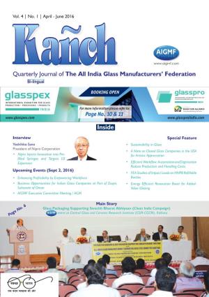 Quarterly Journal of the All India Glass Manufacturers' Federation Inside