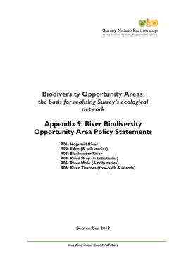 Appendix 9: River Biodiversity Opportunity Area Policy Statements