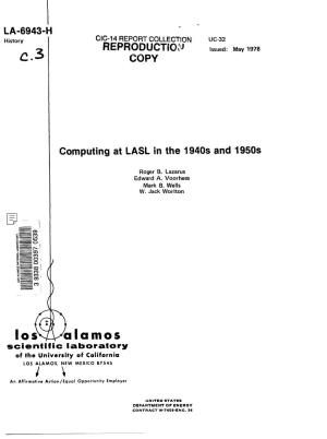 LA-6943-H History (NC-14 REPORT COLLECTION UC-32 REPR(Xxkyrkw Issued: May 1978