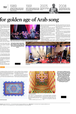 To Nostalgia for Golden Age of Arab Song