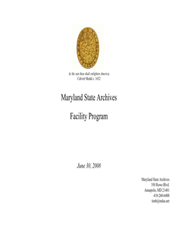 Maryland State Archives Facility Program