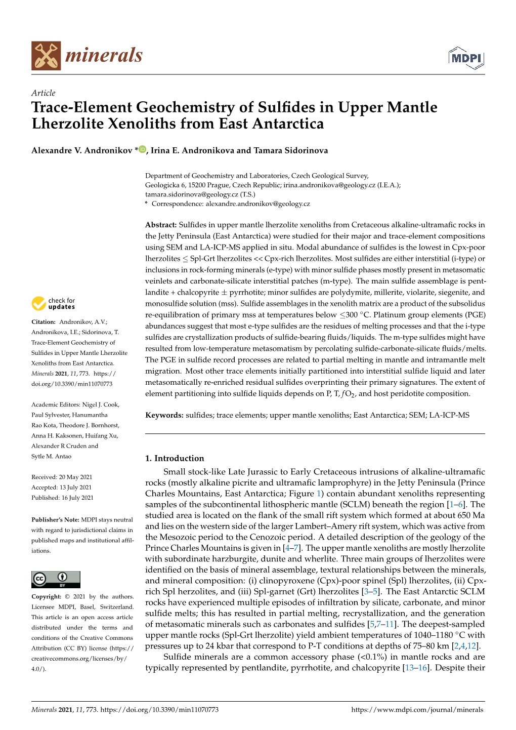 Trace-Element Geochemistry of Sulfides in Upper Mantle Lherzolite