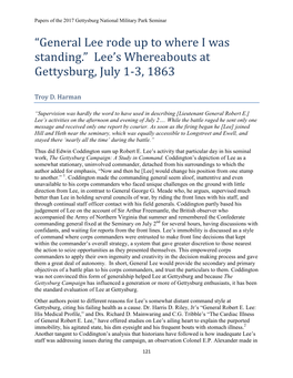 “General Lee Rode up to Where I Was Standing.” Lee's Whereabouts at Gettysburg, July 1-3, 1863