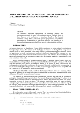 Application of the C++ Standard Library to Problems in Pattern Recognition and Reconstruction