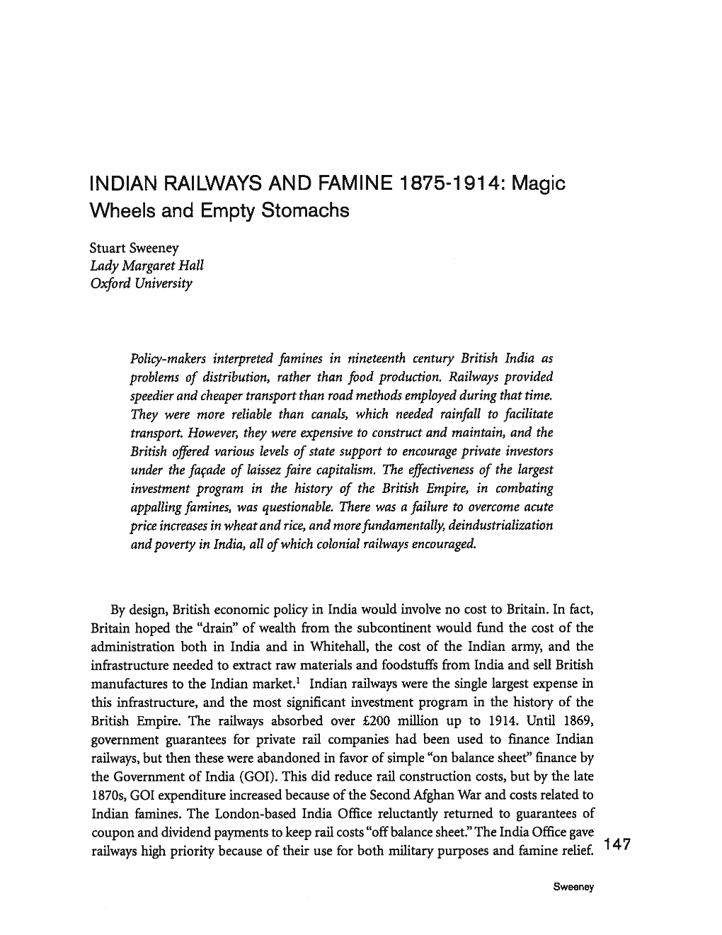 Indian Railways and Famine 1875-1914