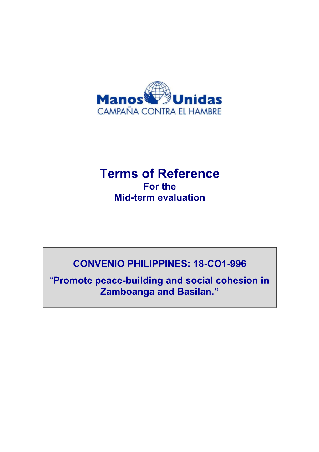 Terms of Reference for the Mid-Term Evaluation