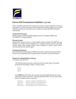 Florens EDI Transmission Guidelines (April 2008)