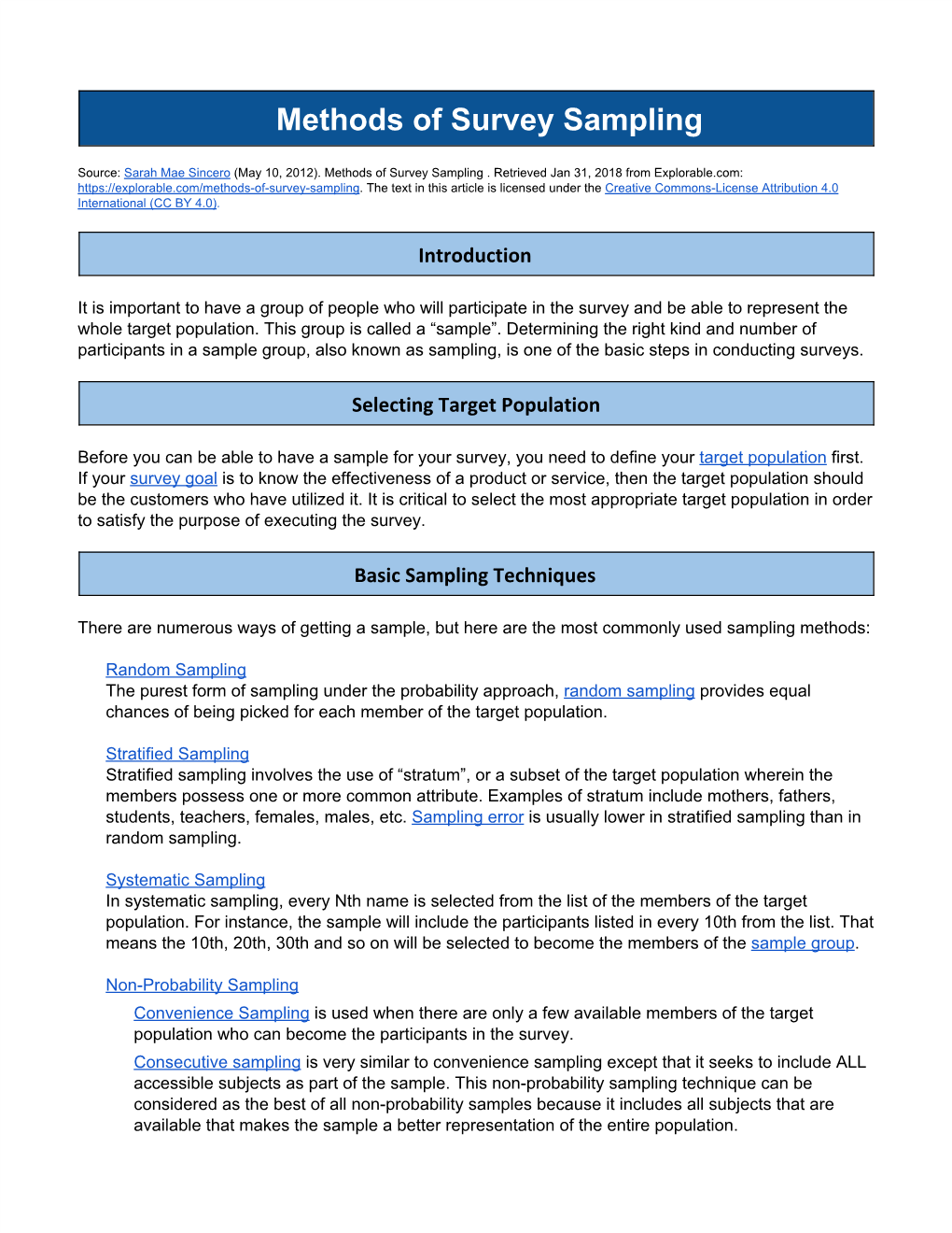 Methods Of Survey Sampling - DocsLib