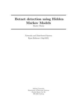 Botnet Detection Using Hidden Markov Models Master Thesis