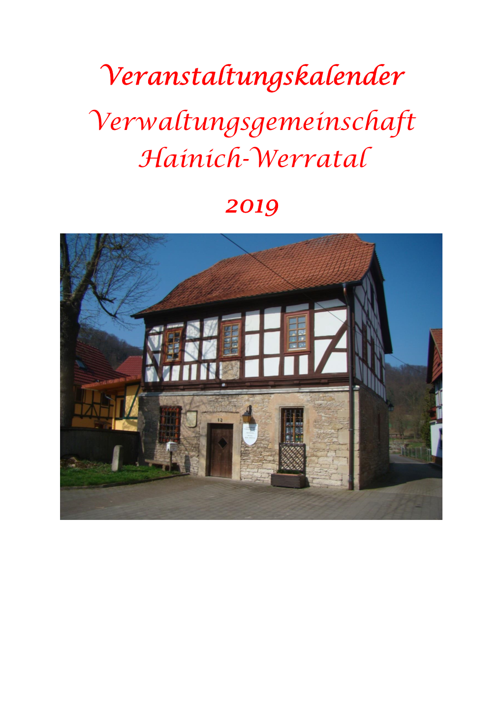 Veranstaltungskalender Verwaltungsgemeinschaft Hainich-Werratal 2019