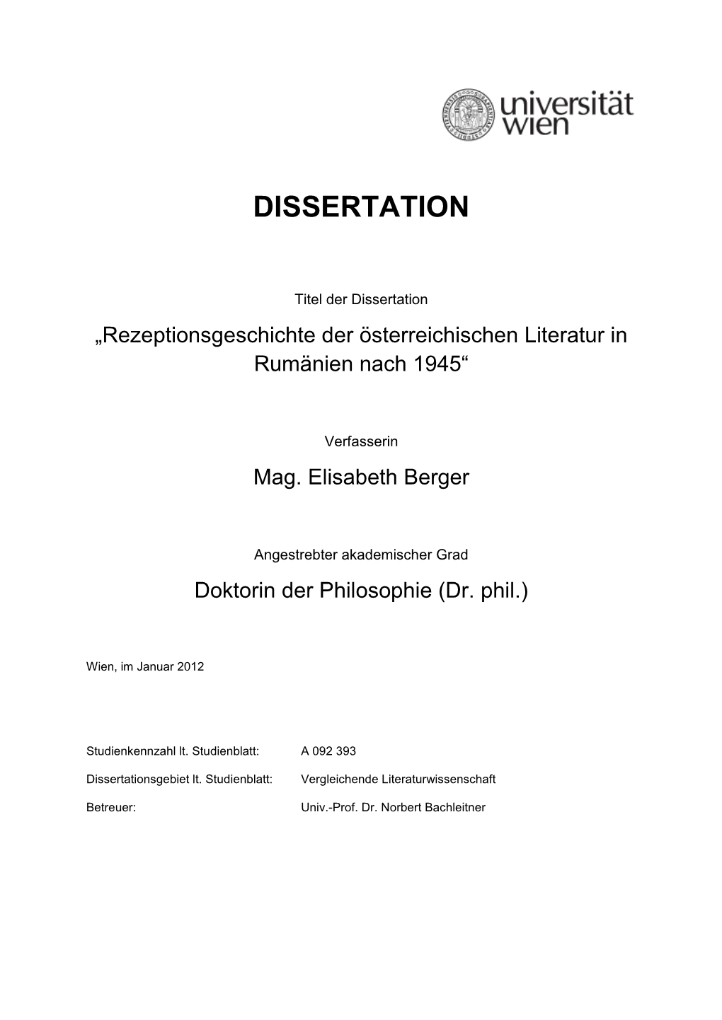 Dissertation