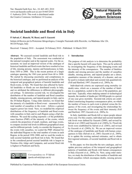 Societal Landslide and Flood Risk in Italy