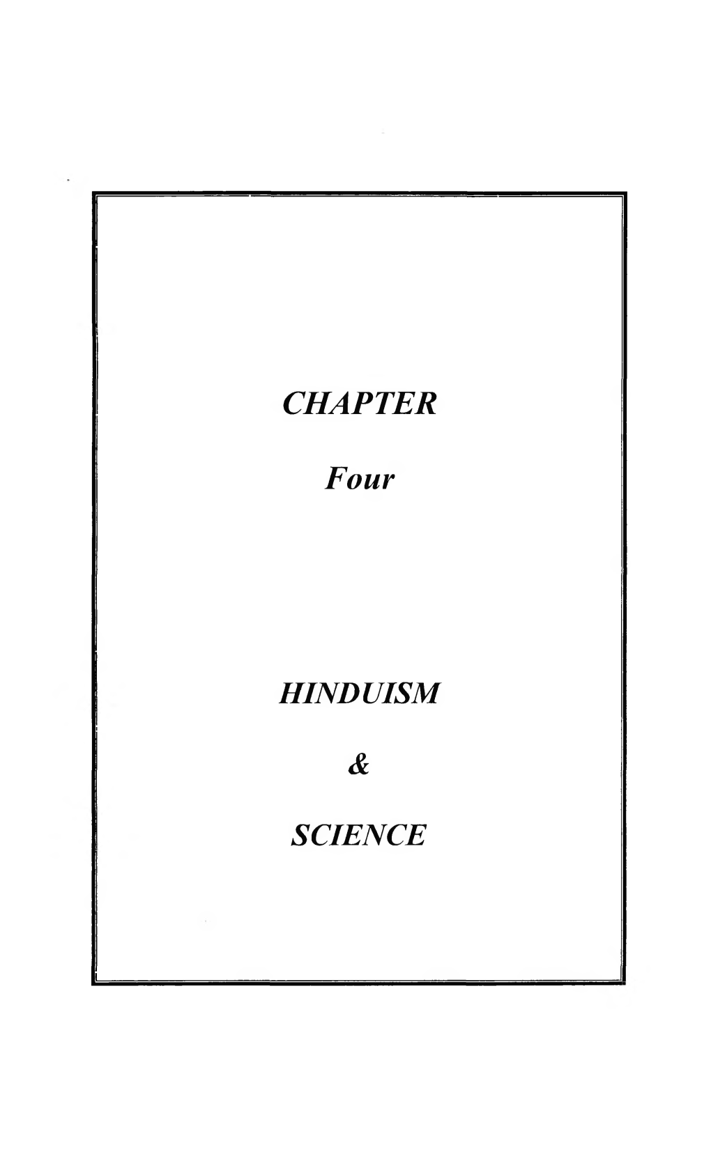 CHAPTER Four HINDUISM SCIENCE