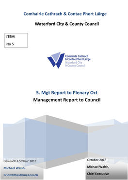 Management Report to Council