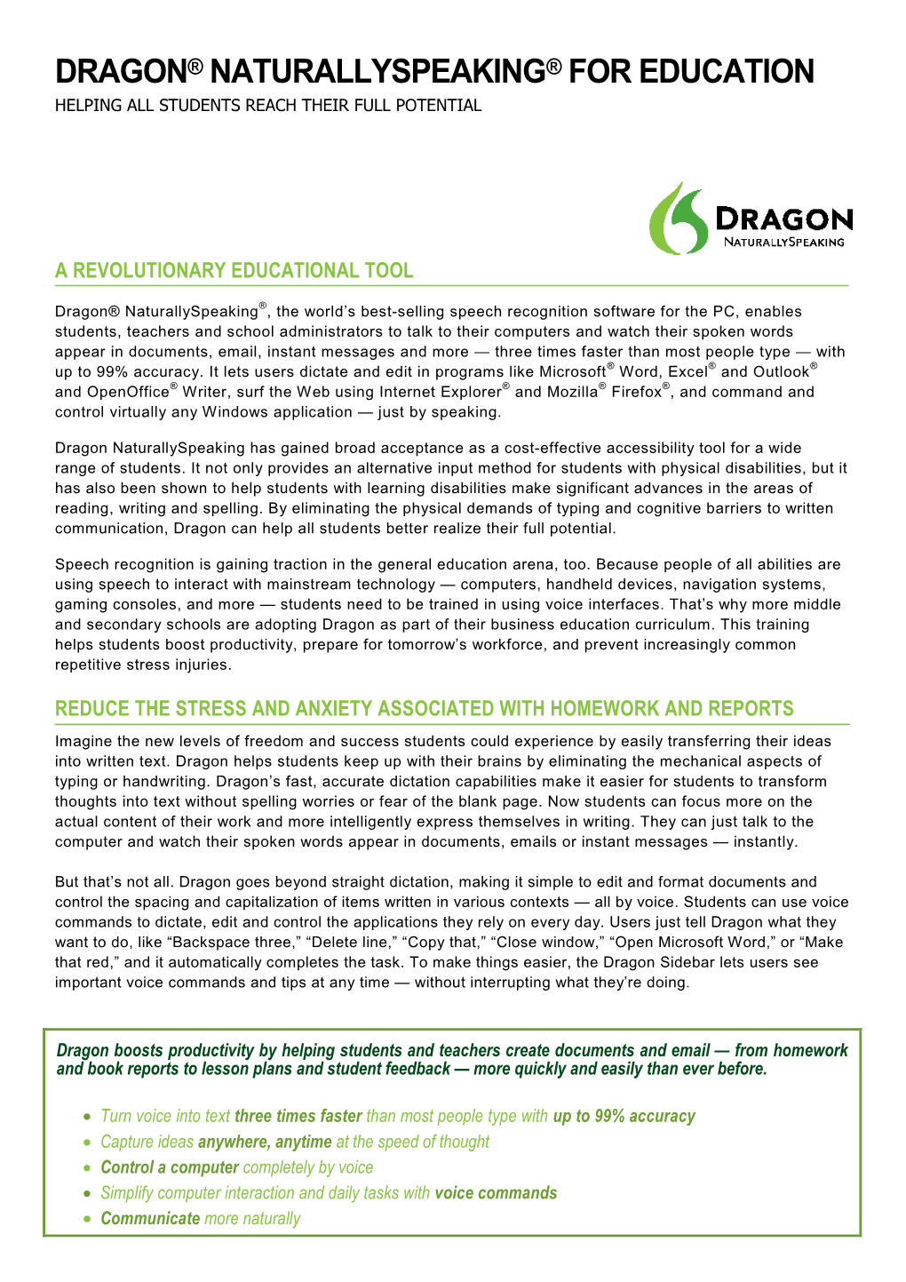 Dragon Naturallyspeaking for Education