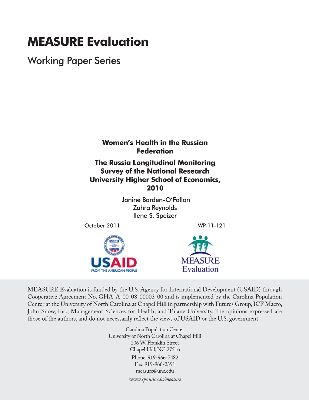 The Russia Longitudinal Monitoring Survey 2010 [Working Paper WP-11-121]