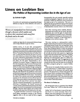 Lines on Lesbian Sex the Politics of Representing Lesbian Sex in the Age of Ms
