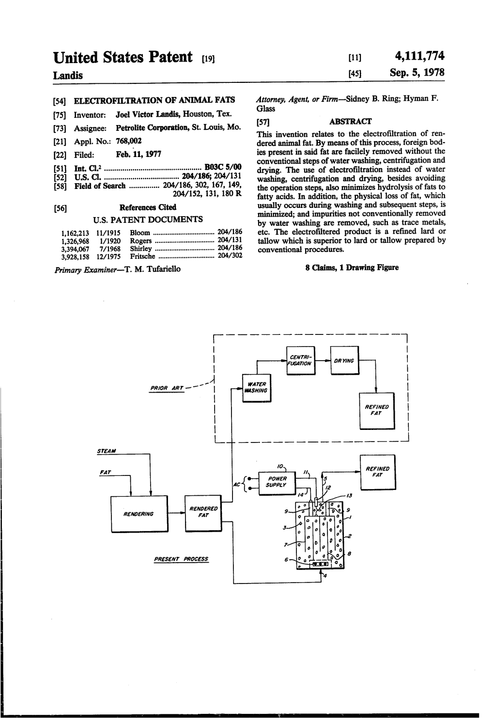 United States Patent (19) (11) 4,111,774 Landis 45) Sep