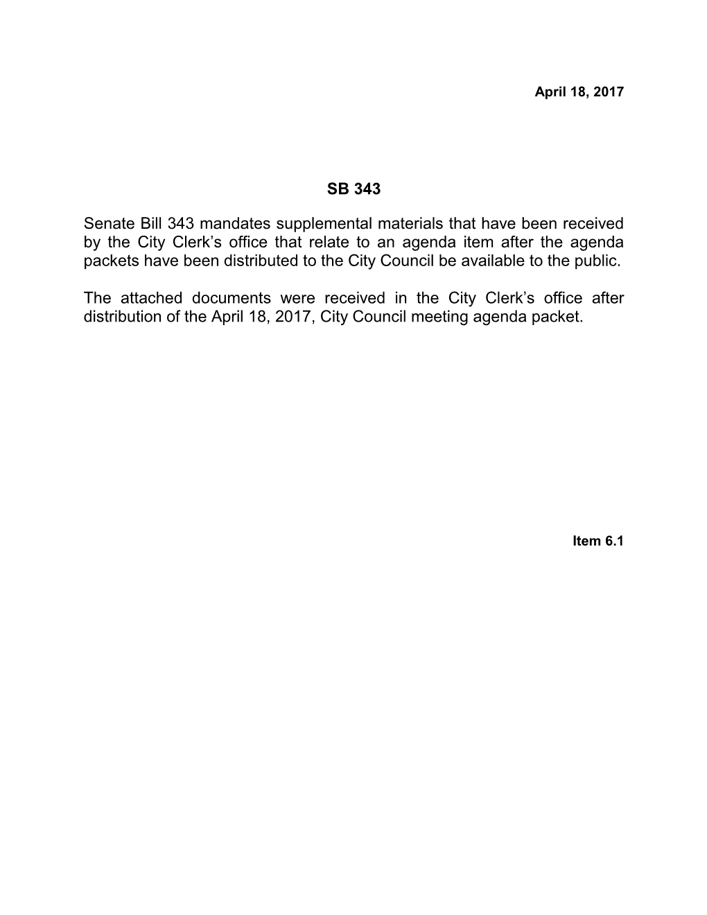SB 343 Senate Bill 343 Mandates Supplemental Materials That Have