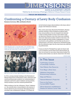 Confronting a Century of Lewy Body Confusion by James Leverenz, MD, and Andrew David