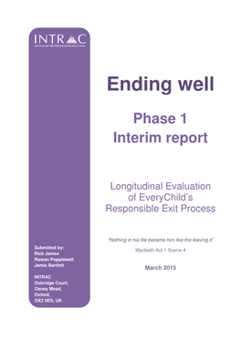 Ending Well: a Longitudinal Evaluation of Everychild's