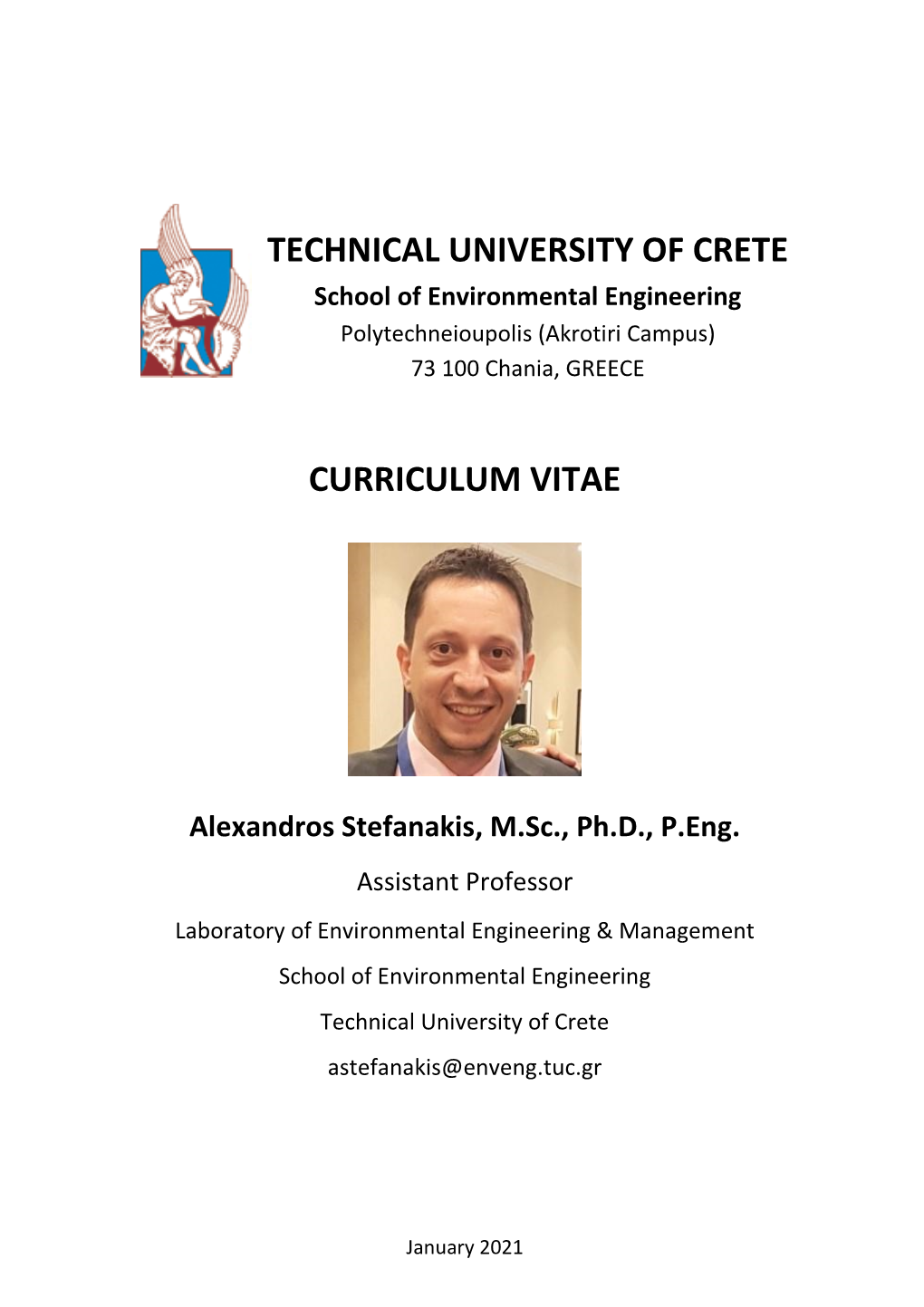 Technical University of Crete Curriculum Vitae