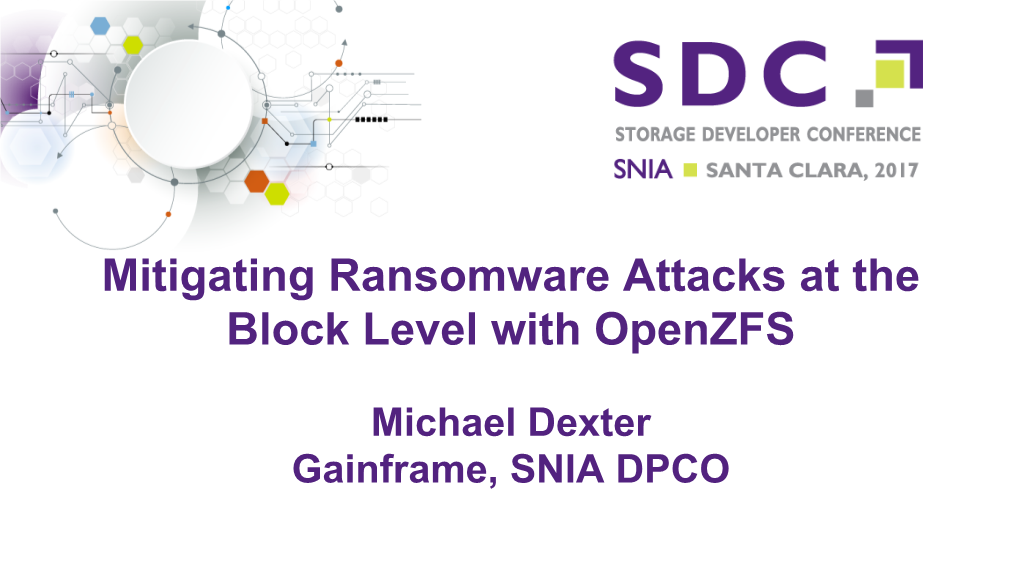 Mitigating Ransomware Attacks at the Block Level with Openzfs