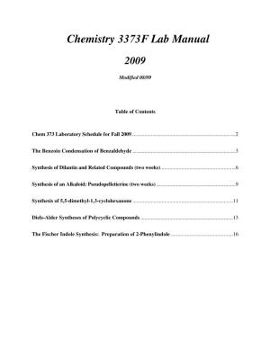 Chemistry 3373F Lab Manual 2009
