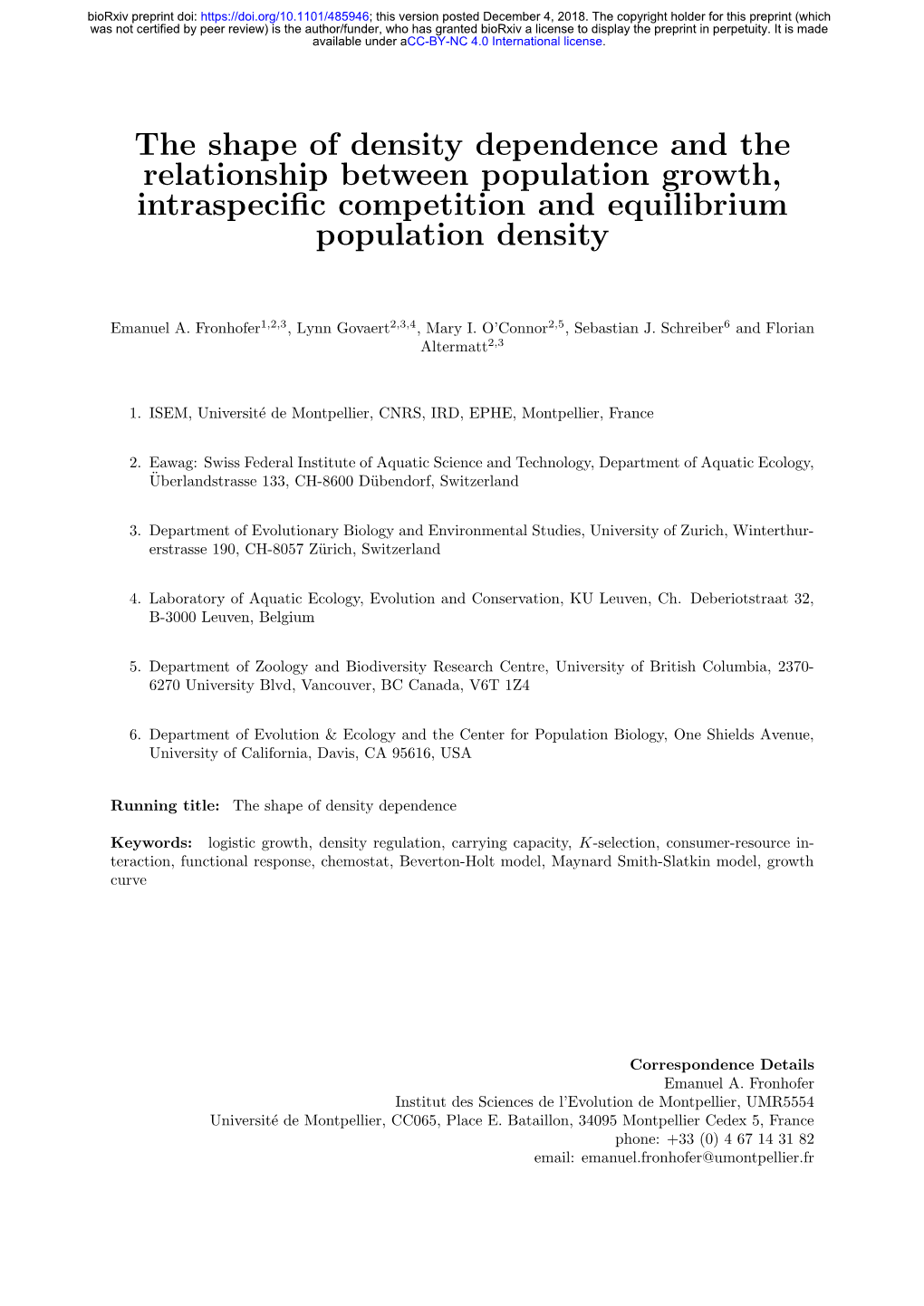 the-shape-of-density-dependence-and-the-relationship-between-population