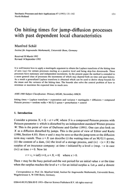 On Hitting Times for Jump-Diffusion Processes with Past Dependent Local Characteristics