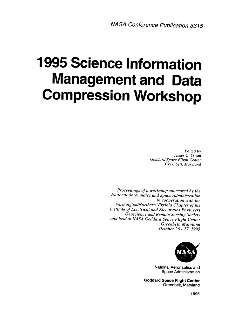 1995 Science Information Management and Data Compression Workshop