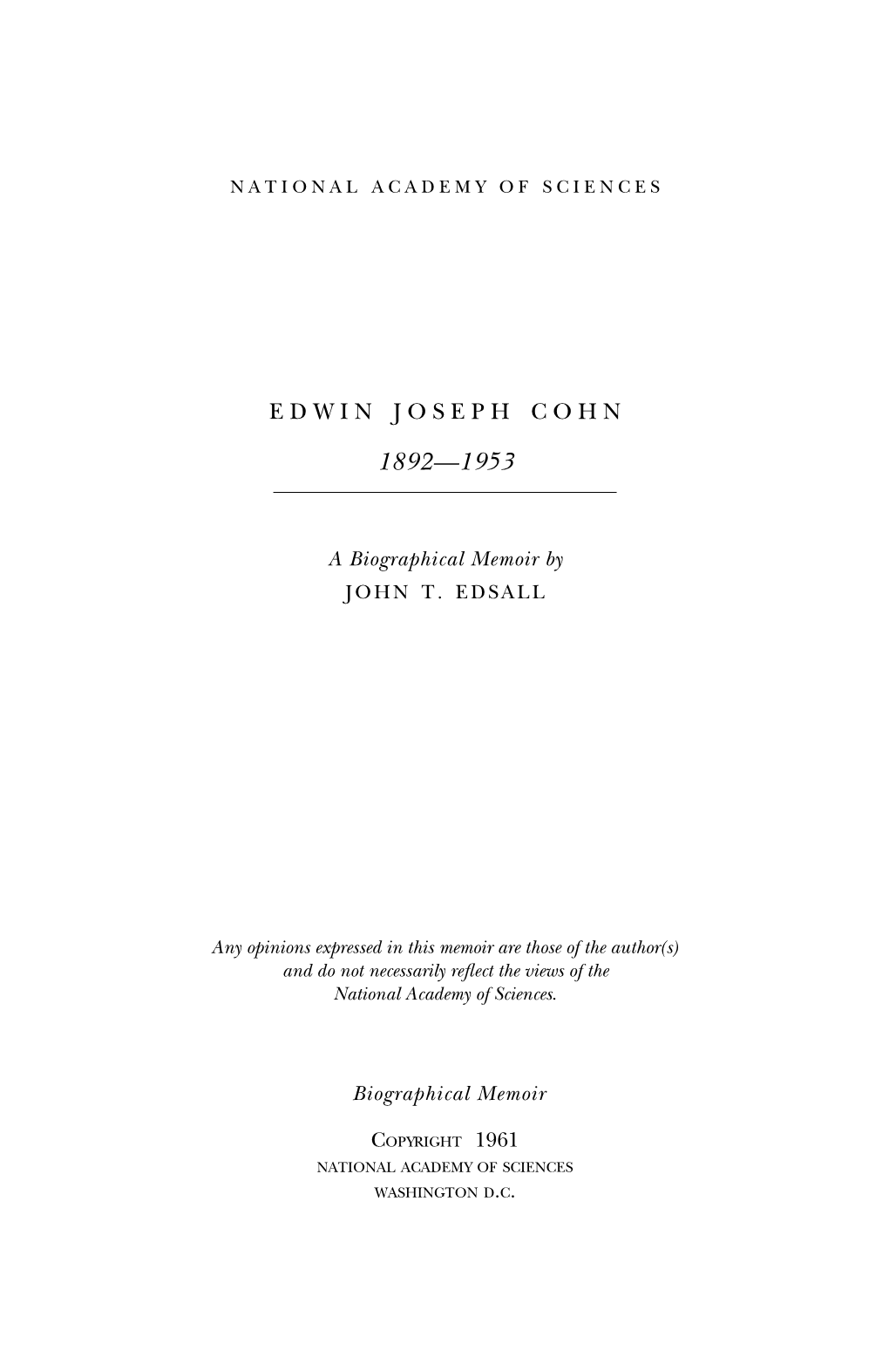 EDWIN JOSEPH COHN 49 Lawrence J