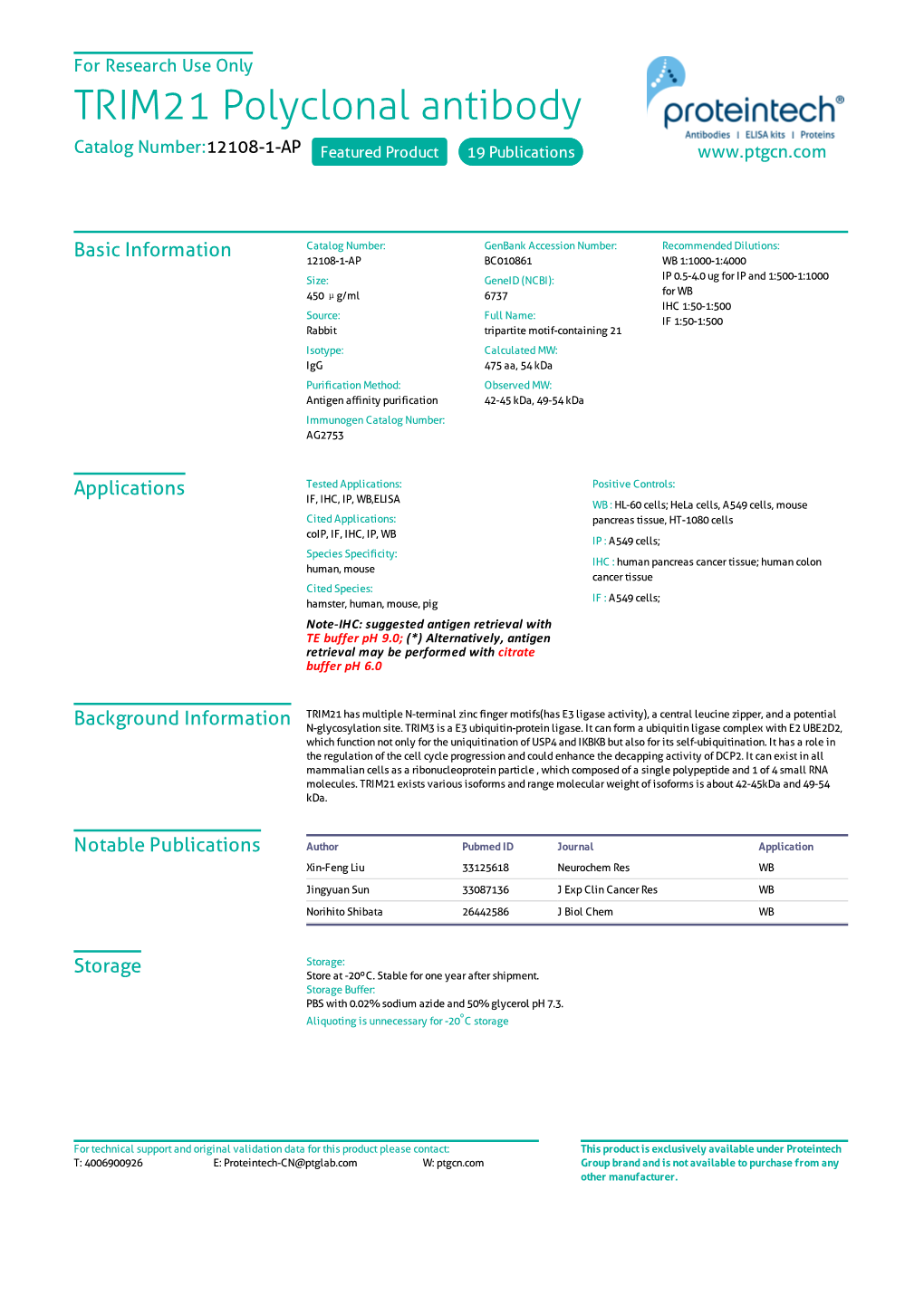 TRIM21 Polyclonal Antibody