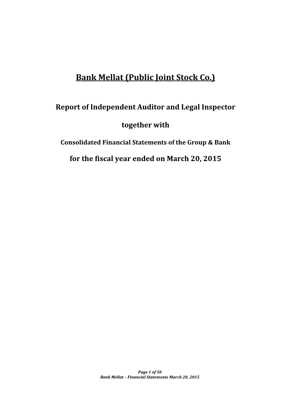 Bank Mellat (Public Joint Stock Co.)