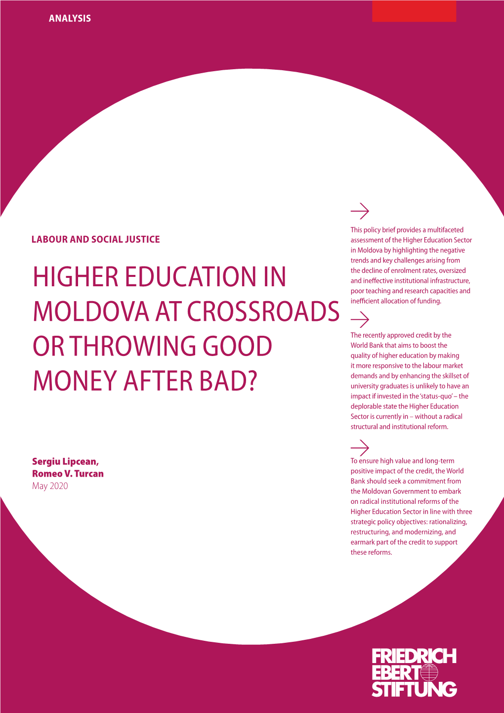Higher Education in Moldova at Crossroads Or Throwing